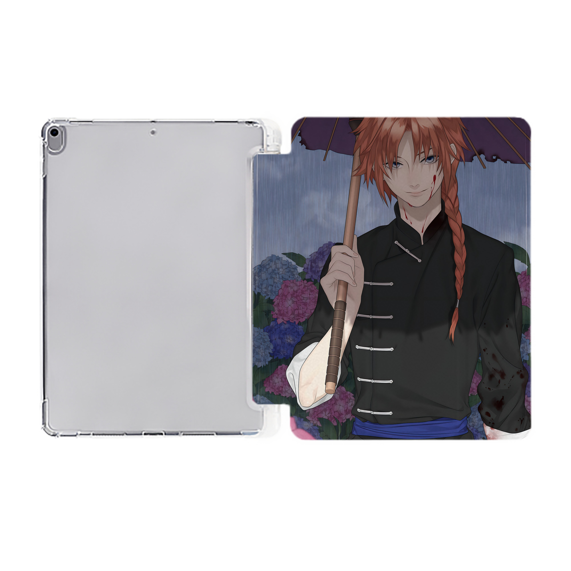 ぎんたま 坂田銀時（さかたぎんとき） 神楽 志村新八（しむら しんぱち） GINTAMA Sakata Gintoki Kagura Shimura Shinpachi IPad ケース ペン収納付き 三つ折りスタンド PUレザー×シリコン 対応機種9.5/10.5/10.9インチ